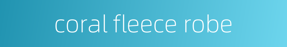 coral fleece robe的同义词