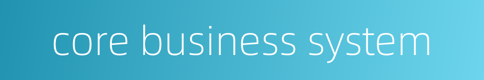 core business system的同义词