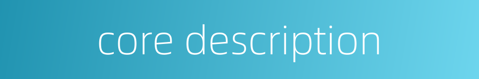 core description的同义词