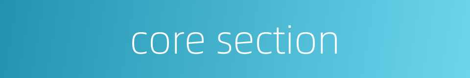 core section的同义词