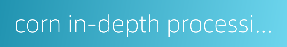 corn in-depth processing的同义词