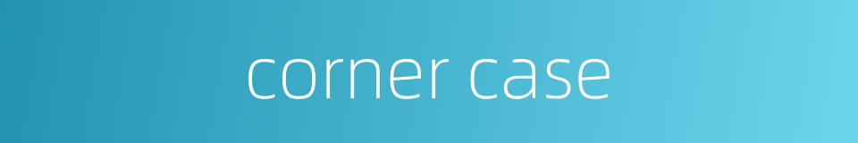 corner case的同义词