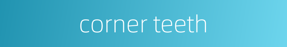 corner teeth的同义词