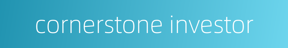 cornerstone investor的同义词