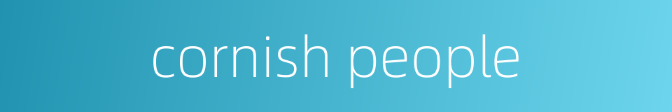 cornish people的同义词