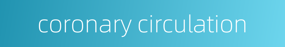 coronary circulation的同义词