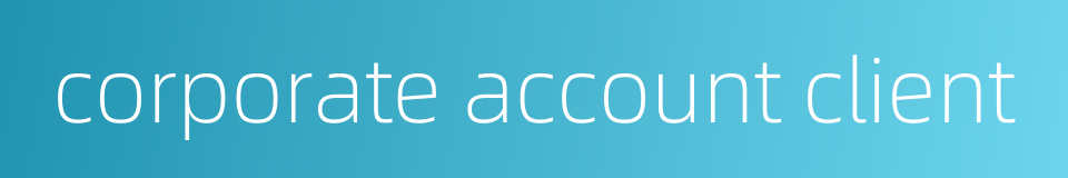 corporate account client的同义词