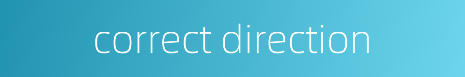correct direction的同义词