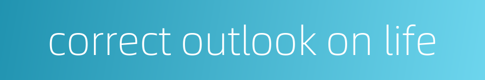 correct outlook on life的同义词