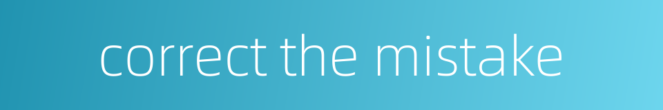 correct the mistake的同义词