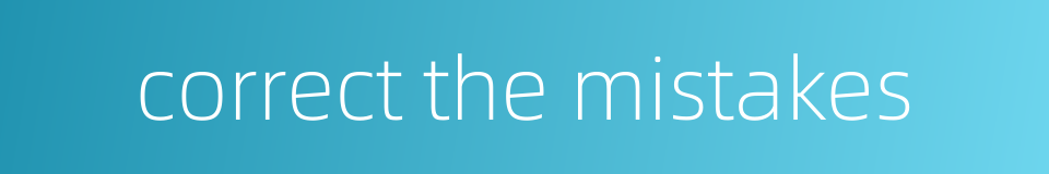 correct the mistakes的同义词