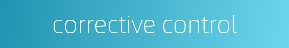 corrective control的同义词