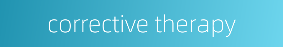corrective therapy的同义词
