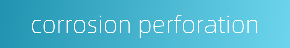 corrosion perforation的同义词