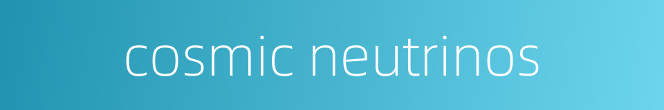 cosmic neutrinos的同义词