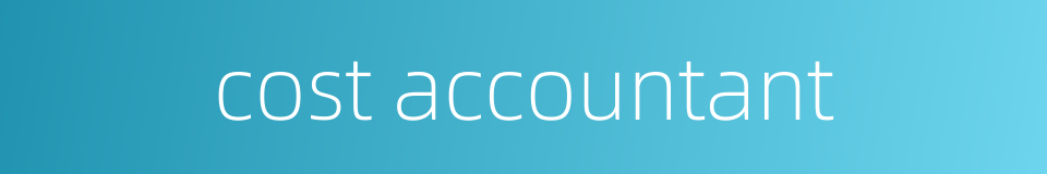 cost accountant的同义词
