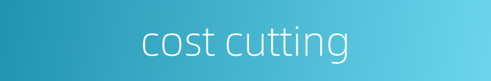 cost cutting的同义词