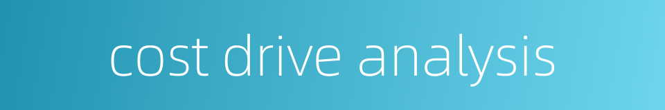 cost drive analysis的同义词