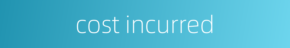 cost incurred的同义词