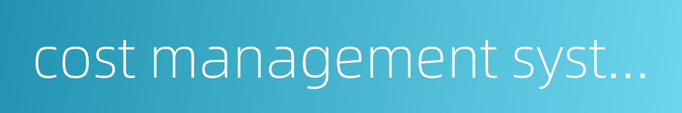 cost management system的同义词