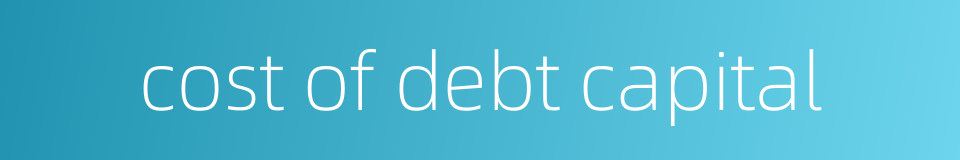 cost of debt capital的同义词