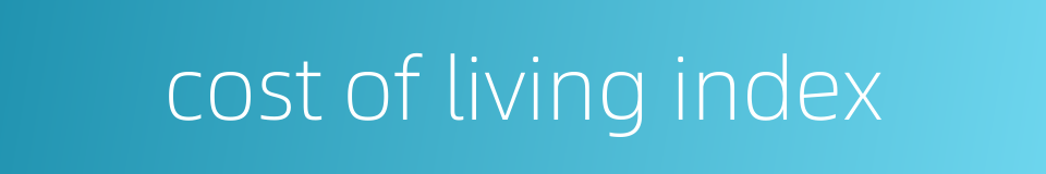 cost of living index的同义词