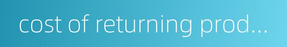 cost of returning products的同义词