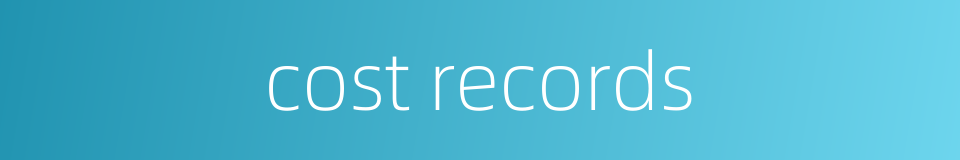 cost records的同义词
