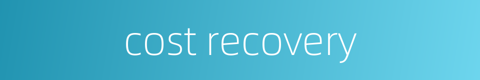 cost recovery的同义词