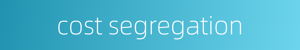 cost segregation的同义词