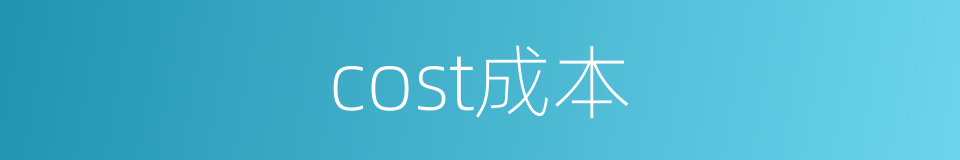 cost成本的同义词