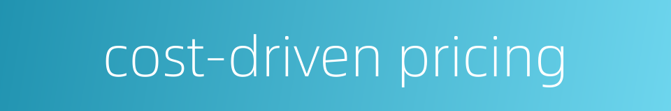 cost-driven pricing的同义词
