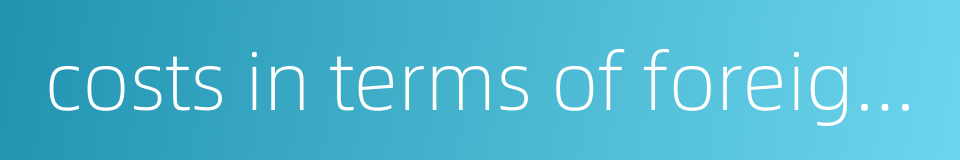 costs in terms of foreign exchange的同义词