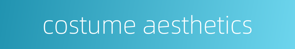 costume aesthetics的同义词