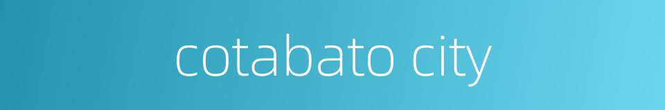 cotabato city的同义词