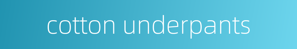 cotton underpants的同义词