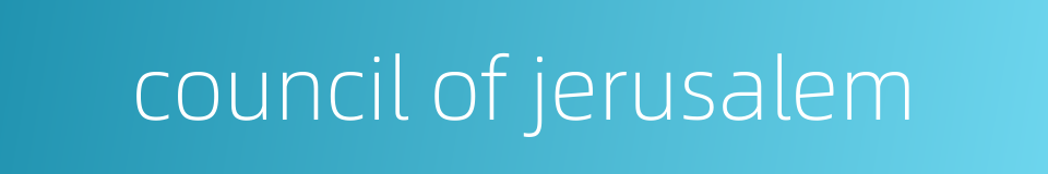 council of jerusalem的同义词