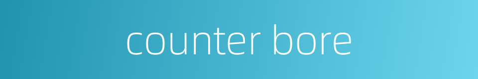 counter bore的同义词