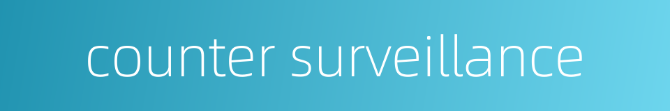 counter surveillance的同义词