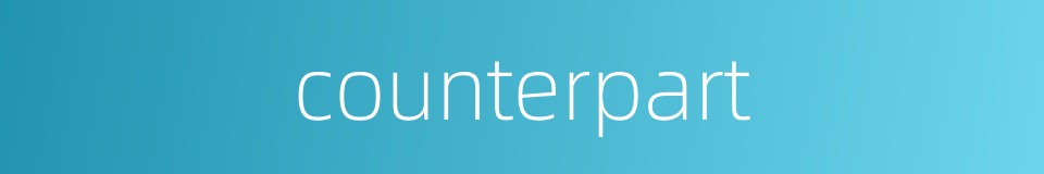 counterpart的同义词