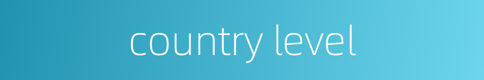 country level的同义词