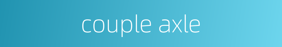 couple axle的同义词