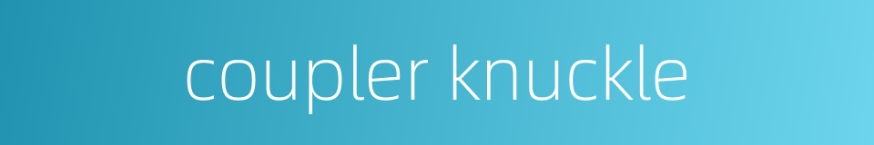 coupler knuckle的同义词