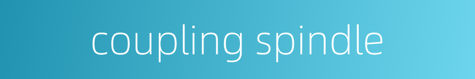 coupling spindle的同义词