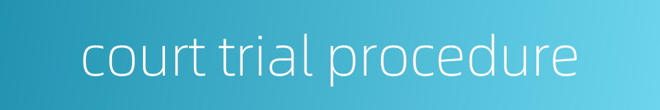 court trial procedure的同义词