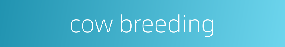 cow breeding的同义词