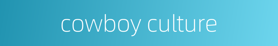 cowboy culture的同义词