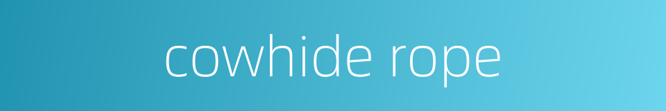 cowhide rope的同义词