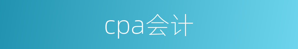 cpa会计的同义词