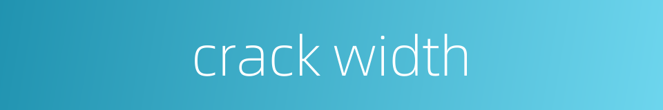crack width的同义词